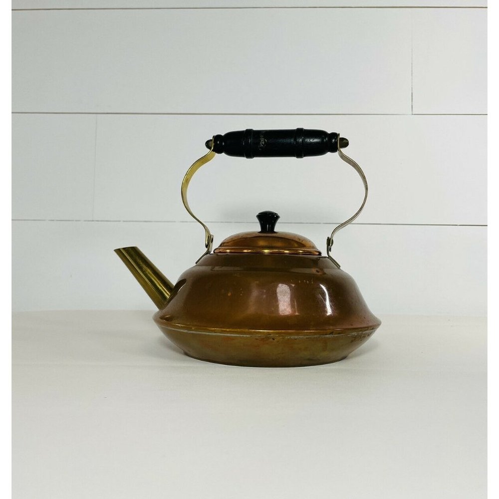 Vintage CG Copper Kettle Wooden Handle